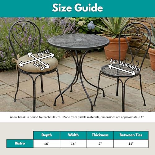Barnett Home Decor 16" Round Bistro Cushion - Boutique Floral - Indoor/Outdoor: Fade, Weather, Stain Resistant - Latex Foam Fill (Blue - White)