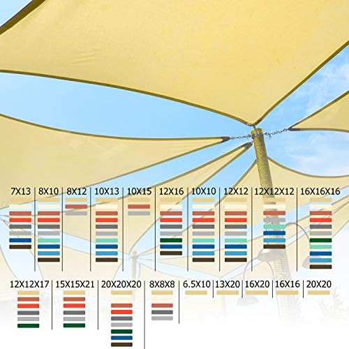Shade&Beyond 10'X10' Sun Shade Sail Sand Rectangle