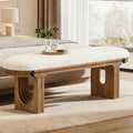 LITTLE TREE Solid Wood Bench with Upholstered, 47.24" End of Bed Bench