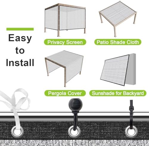 SUNNY GUARD 85% Aluminum Sun Shade Cloth, 6x8FT Heat Reflective Tarp