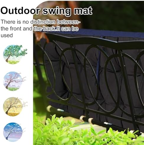 Outdoor Waterproof Porch Swing Cushion Replacement, Navy blue, 63x40in
