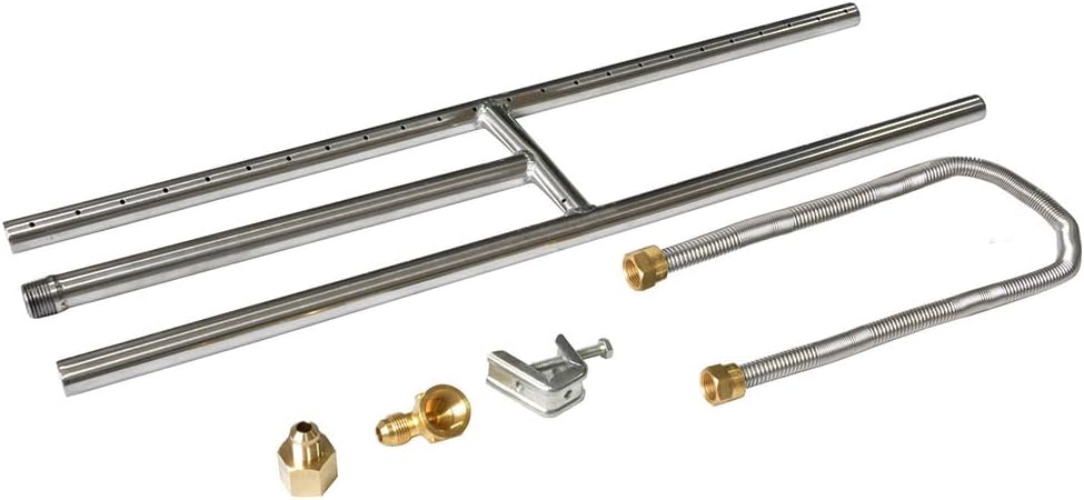 Stanbroil 30 x 6 Inch Gas Fireplace H-Burner, 304 Stainless Steel