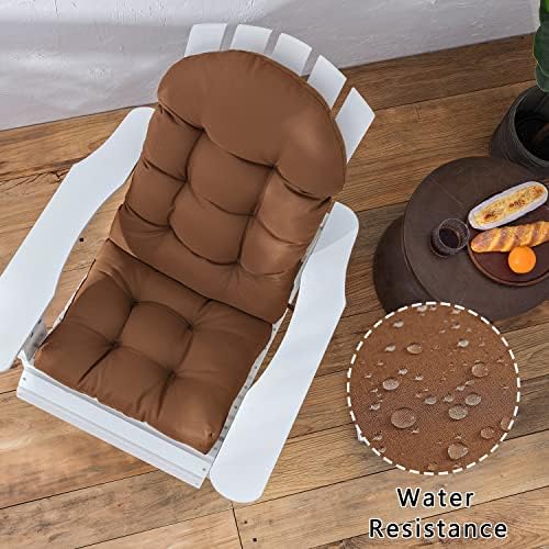 Enipate Weather Resistant Cushions for Adirondack Chair High Back Indoor Outdoor Patio Tufted Lounge Cushion Seat Pads