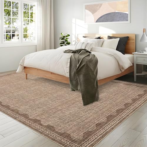 8x10 Scalloped Area Rugs Coffee Washable Living Room Bedroom Rug