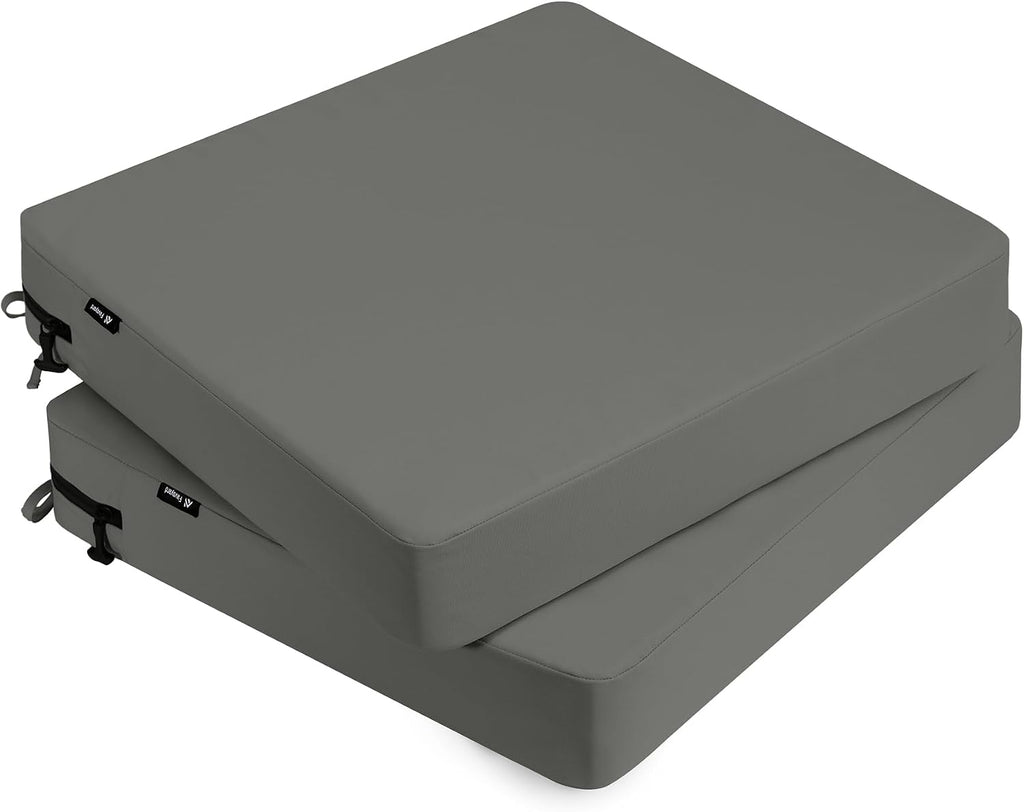 Favoyard 2-Pack Waterproof Outdoor Seat Cushions, 22" x 22", Dark Gray