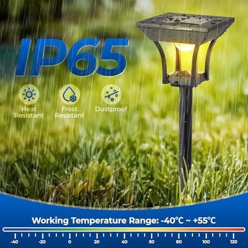 CINOTON RGBCW Solar Pathway Lights Outdoor, 3 Lighting Modes, 12 Pack