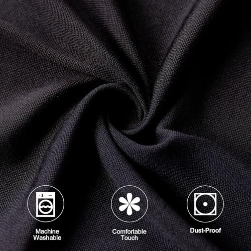 Fixwal 4 Pack Cocktail Tablecloth Bar Top Table Covers Round Black Spandex