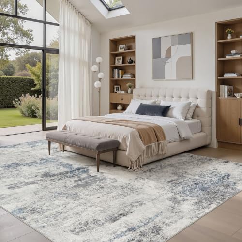 DMOYEST 9x12 Area Rug for Living Room Washable Abstract Indoor Carpet