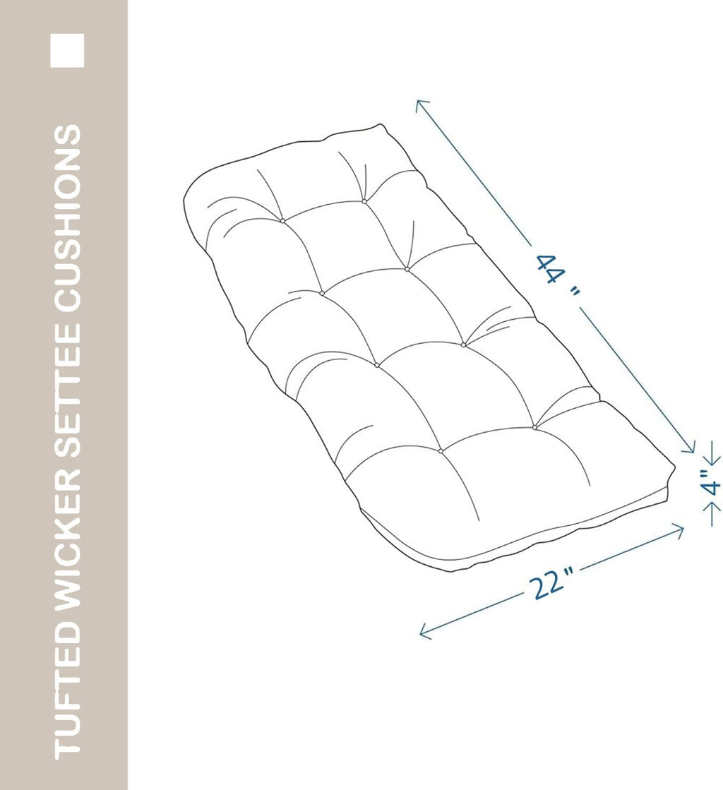 Outdoor Bench Cushion 44x22x4 Inch Loveseat Pad, Taupe