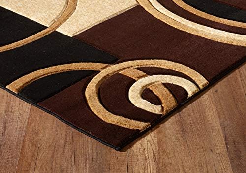 GLORY RUGS Area Rug Modern 2x7 Brown Soft Hand Carved Contemporary Floor Carpet with Premium Fluffy Texture for Indoor Living Dining Room and Bedroom Area