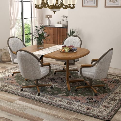 Chromcraft D7775 4pc Swivel Tilt Kitchen Dining Chair - Bronze-Chestnut