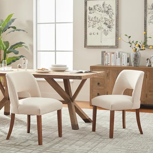 VKNOW Dining Chairs Set of 2, Fabric Dining Chairs, Beige