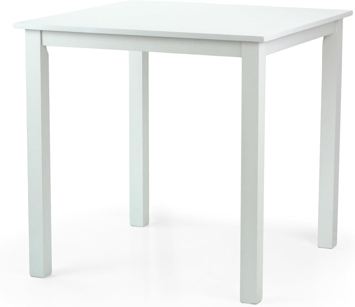 Dining Square Kitchen Table Contemporary Design Solid Wooden in White Finish