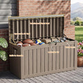 EasyUp 150 Gal Deck Box Waterproof Outdoor Storage Box Gray