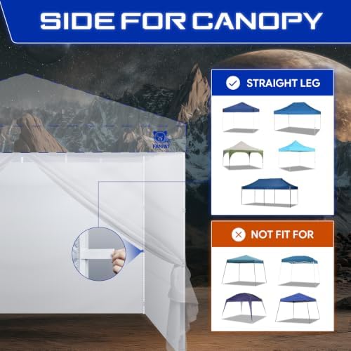 FANPAT 10x10 Canopy Sidewalls & Door for Canopy, Gray (4PCS Sidewalls Only)