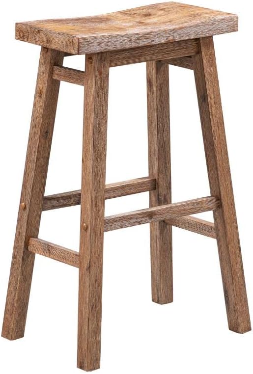 Boraam Sonoma Backless Saddle Kitchen Bar Stools - Weathered Barn - Set of 2