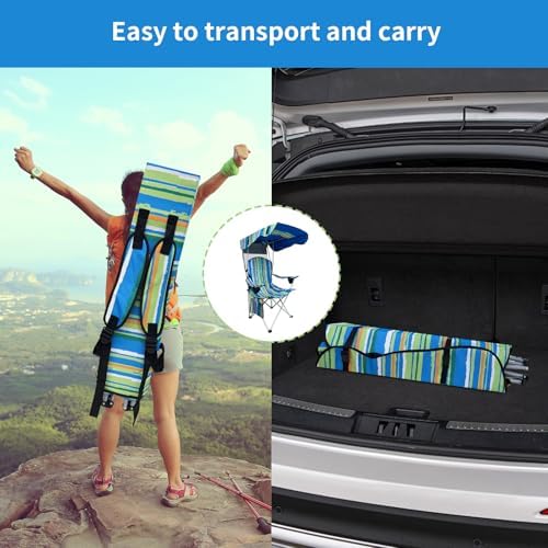 Camping Chair with Canopy Shade, Portable Folding Chair