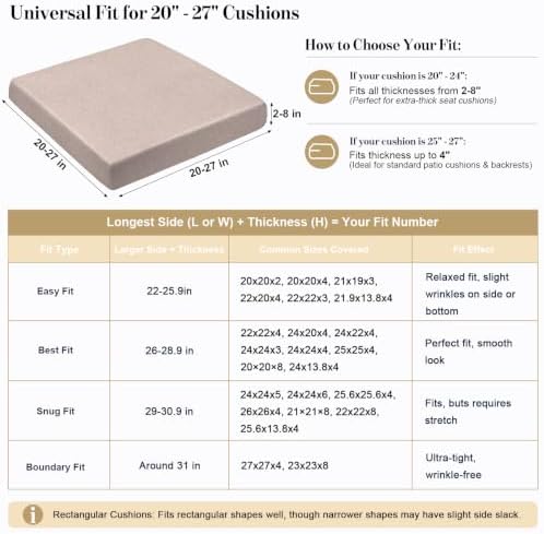 12Pcs Patio Cushion Covers Stretch Outdoor Furniture Protector Slipcovers