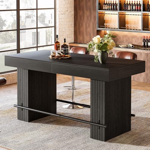 Tribesigns 62.2 Inch Bar Table, Industrial Counter Height Pub Dining Table