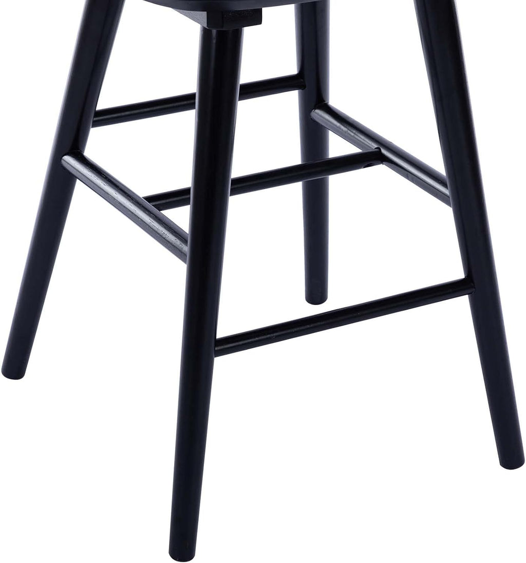 DUHOME Wood Bar Stools Set of 2, Farmhouse Counter Stools 24’’ Barstool with Spindle Back Counter Height Stool Chairs for Kitchen Islands, Black