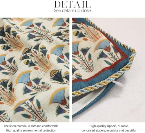patdrea French Vintage Linen Throw Pillow Cover,12"x28",Set of 2-Wensel D