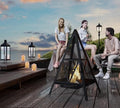Kingson Pyramid Fire Pit, Heavy-Duty Steel Smokeless Wood Burning