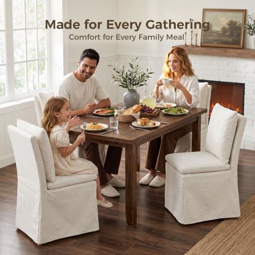 HOMRELEXA Dining Chairs Set of 4, Upholstered Skirted Kitchen Chairs