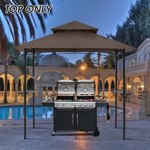 MASTERCANOPY Replacement Canopy top for Grill Gazebo L-GG001PST-F, Brown