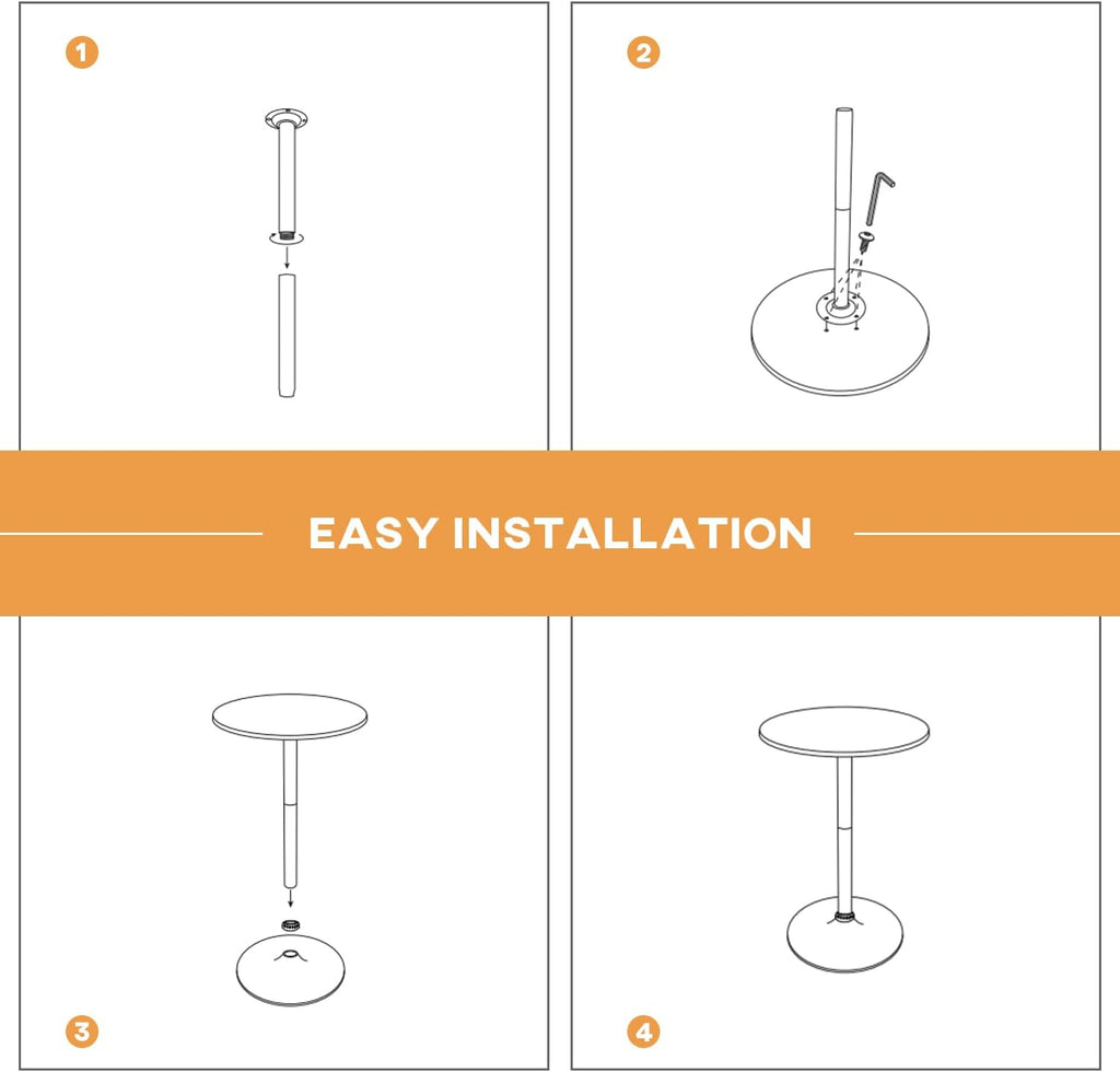 FDW Pub Table 40 Inch Height Cocktail Table Round Bistro Bar Table for Home and Kitchen Dining