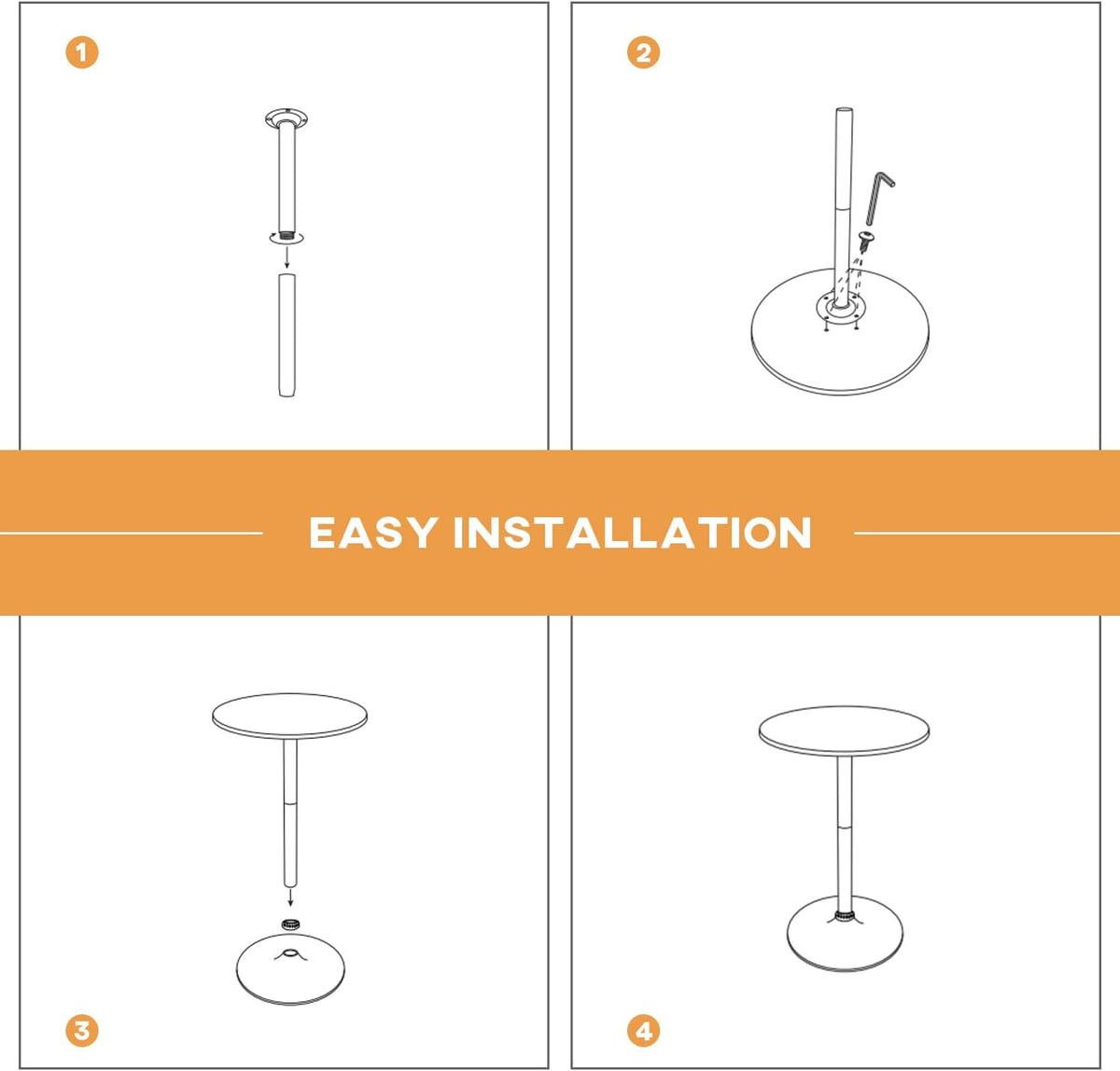 FDW Pub Table 40 Inch Height Cocktail Table Round Bistro Bar Table for Home and Kitchen Dining