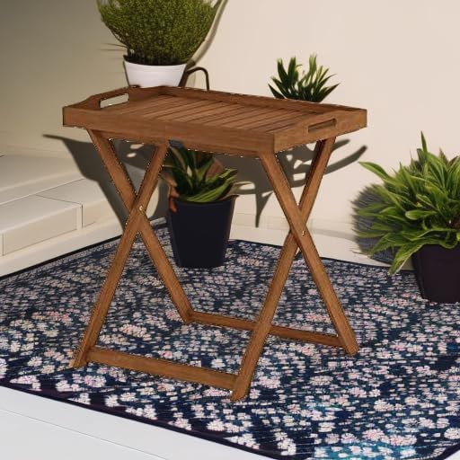 Furinno TIOMAN Outdoor Patio Tray Table, Natural