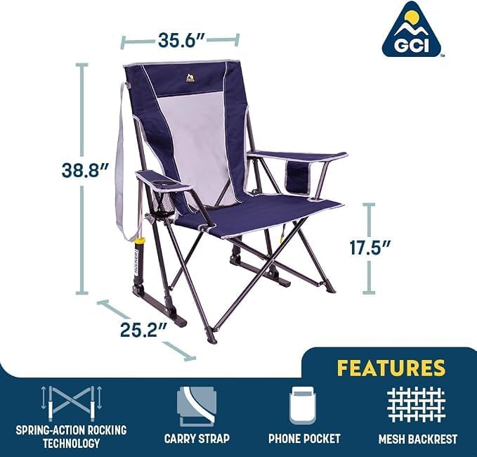 GCI Outdoor Comfort Pro Rocker Outdoor Rocking Chair with Beverage Holder