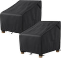 MR. COVER Patio Chair Covers Waterproof, Outdoor Furniture Covers for Rocking Chair, Heavy Duty Anti UV Chair Cover, Fits up to 35"W x 40"D x 35"H, Air Vent and Handles Included,Black, 2 Pack