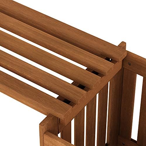 Furinno TIOMAN Outdoor Planter Box Set with Bench, Natural