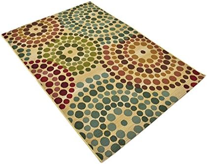 Unique Loom Outdoor Modern Collection Area Rug - Spark (4' 1" x 6' 1" Rectangle, Beige/ Burgundy)