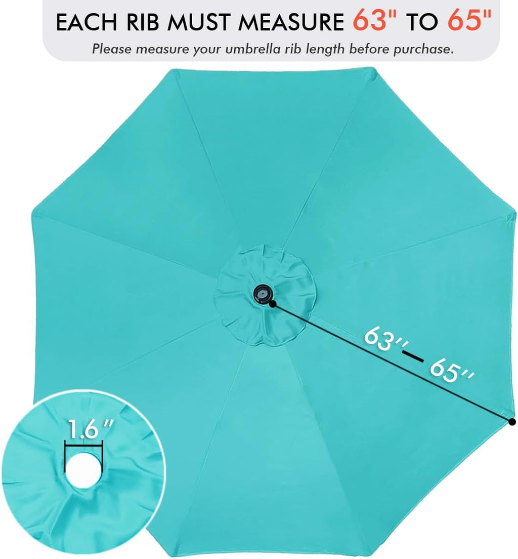 ontheway 11ft patio umbrella enhanced replacement canopy market, close-up detail