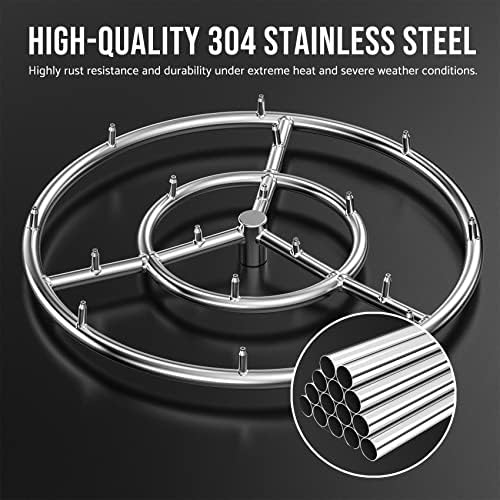 Skyflame 18 Inch Round Stainless Steel Fire Pit High Flame Burner Ring