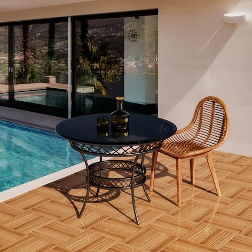 108Pcs Interlocking Deck Tiles, 12x12in Acacia Wood Flooring for Patio