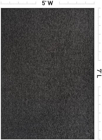 Rugshop Modern Textured Power Loomed Area Rug Non-Slip Dark Gray 5' x 7'