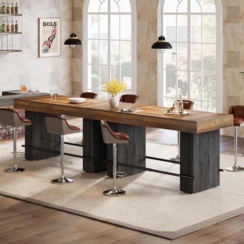 Tribesigns 62.2 Inch Bar Table, Industrial Counter Height Pub Dining Table