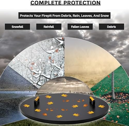 FEBTECH - 30" Round Fire Pit Lid - Heat Resistant Fire Pit Cover Round