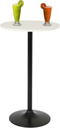 Round Bar Table 40" Height Modern Pub Table with Solid Top and Sturdy Metal Base, High Top Table for Kitchen, Dining Room, Bistro, Cocktail, White