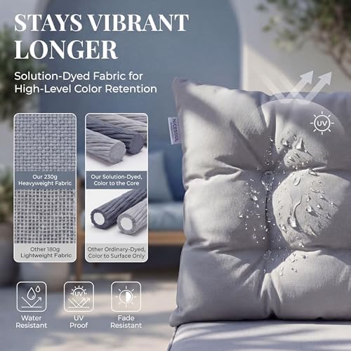 NICESOUL Swing Egg Chair Outdoor Indoor, Patio Wicker Hanging Egg Chairs with Stand, Swinging Hammock with Padded Cushions, 350lbs Sturdy Egg-Shaped Seating for Porch Bedroom Balcony Xmas Gift, Grey