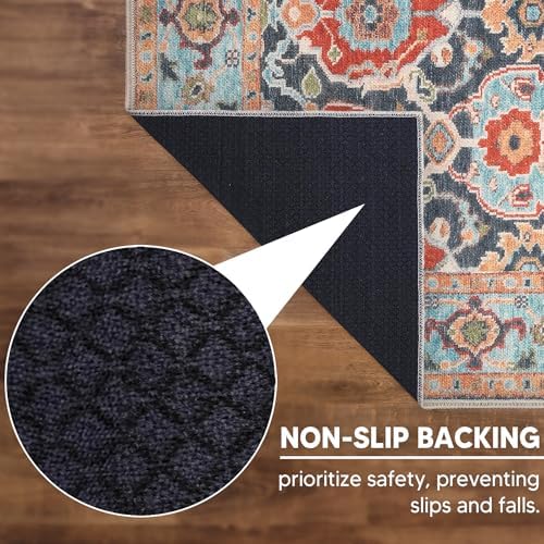 Keen Home Design Vintage Washable Area Rug, Non-Slip Low Pile, 4x6