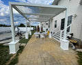 PURPLE LEAF Louvered Pergola 12' x 20' White Adjustable Hardtop for Patio