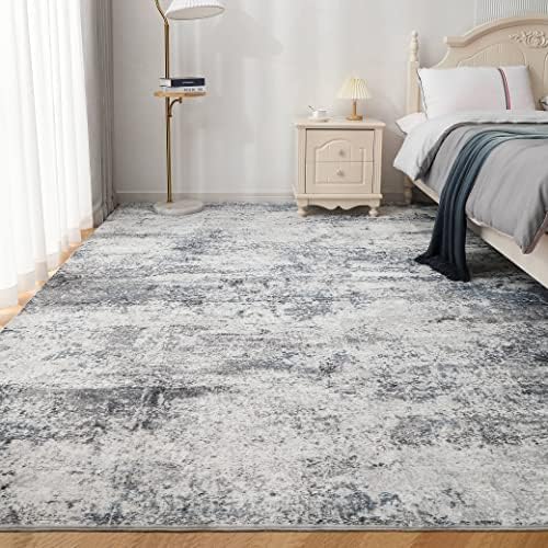 8x10 Area Rugs for Living Room Washable Bedroom Dining Room Blue Grey
