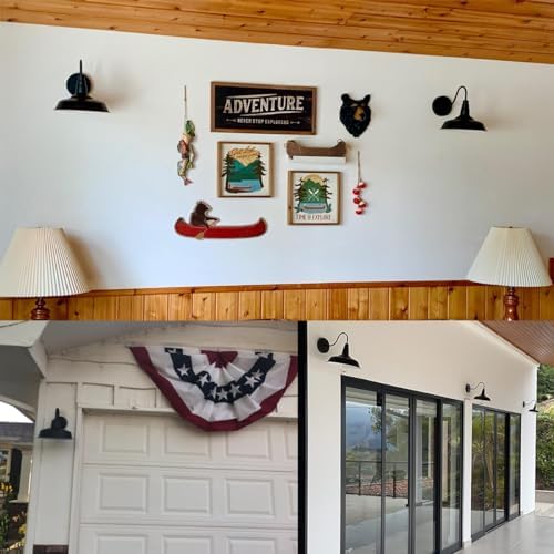 BRIGHTESS Bathroom Light Fixtures,Black Vanity Light, Decor Barn Light,E26 Farmhouse Wall Lamps Sconces Kitchen Bedroom Hardwired (2 Packs)