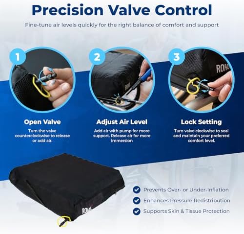 Roho High Profile Air Cell Wheelchair Cushion 18-19" x 16-17", Standard Cover
