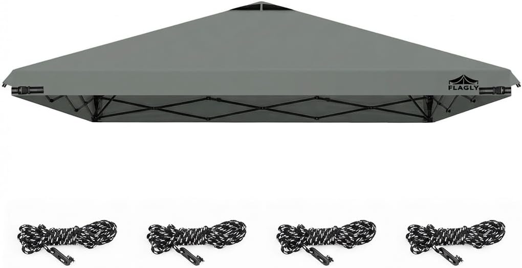 10x10ft Replacement Canopy Top with Air Vent, Waterproof & UV Protection Canopy Tent Top Cover for Straight Leg Canopy Frame - for Outdoor, Patio, Event, Trade Show (Dark Gray, 10x10ft)