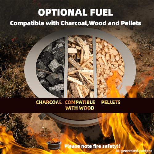 27 Inch Smokeless Wood-Burning Fire Pit, Aged Rust-Look Finish